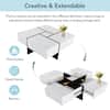Coffee table demonstrating creative and extendable configurations.