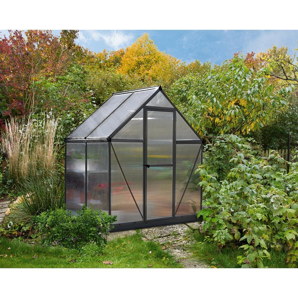 Mythos 6' x 4' Gray Polycarbonate and Aluminum Greenhouse