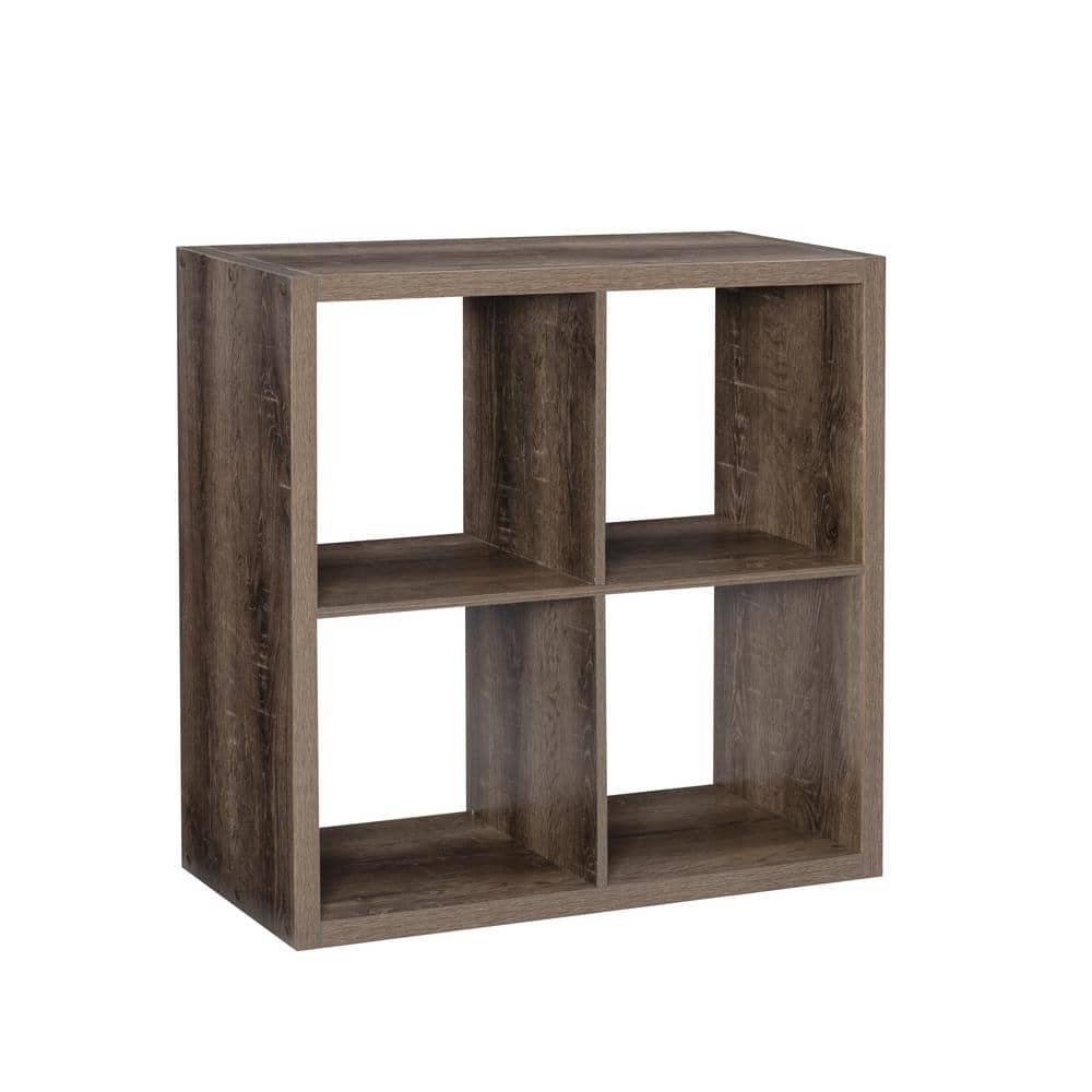 Dillon Grey 4-Cubby Horizontal or Vertical Storage Cabinet -  Linon Home Decor, THD02655