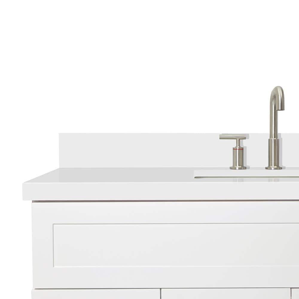 White 49" Freestanding Single Basin Vanity with Quartz Top