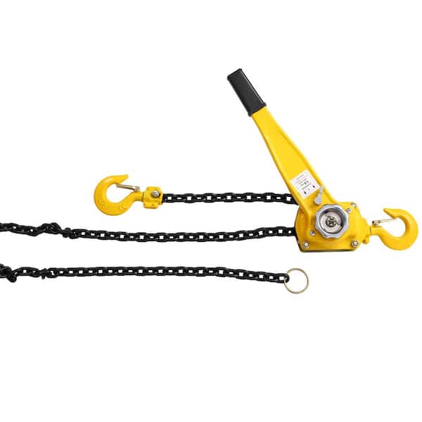 10FT Manual Ratchet Chain Puller Hoist, Compact Structure Orange Double Pawl Security Manual Ratchet Chain Puller Automotive Shops Industrial Sites