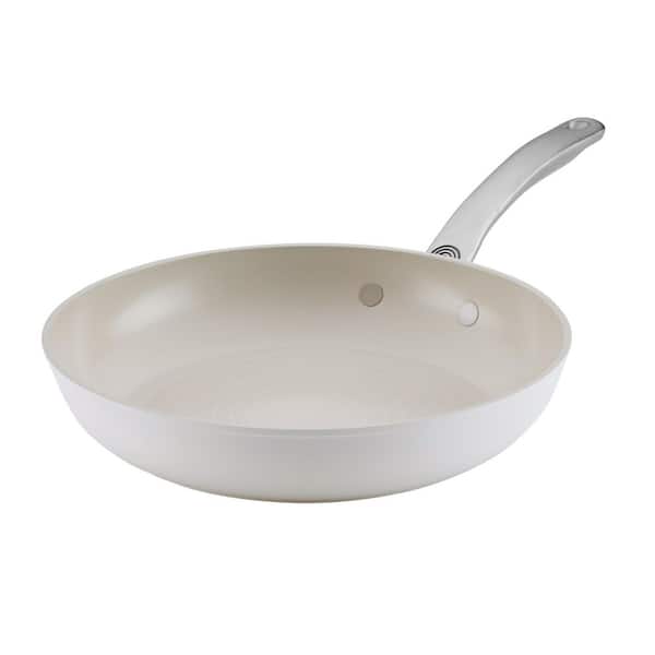 10 in. Halo Ceramic Nonstick Frying Pan with LaserDefense in Pearl White