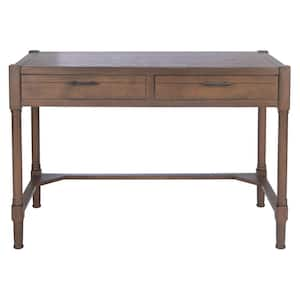 Filbert 42 in. Brown Wood 2-Drawer Writing Desk