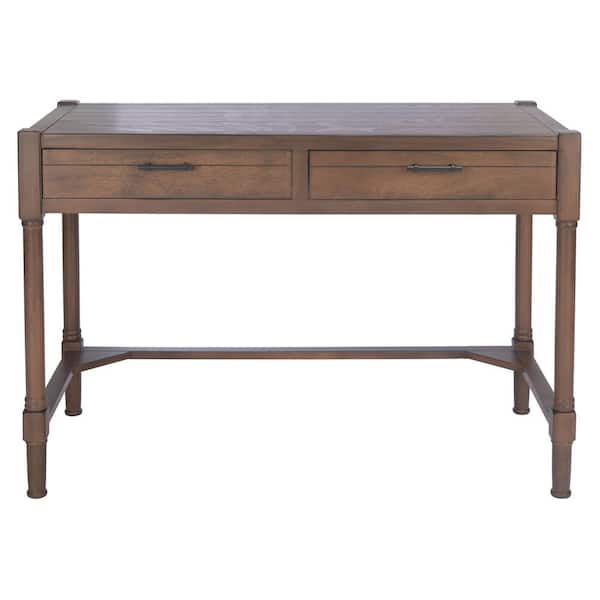 SAFAVIEH Filbert 42 in. Brown Wood 2-Drawer Writing Desk