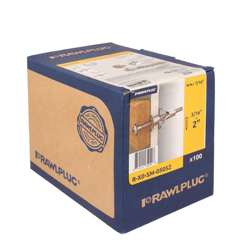 Rawlanchor#10 x 2 in. Zinc-Plated Phillips Hollow Drywall Screws Anchor 90 lbs. (100-Pack) price history on PriceWatchPro