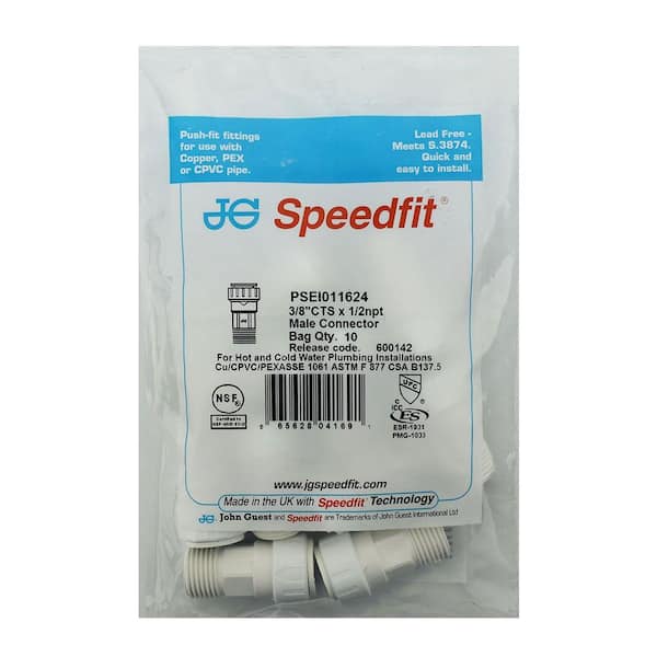 John Guest 3/8 In. O.D. Push-to-Connect X 3/8 In. MIP NPTF Polypropylene Valve Fitting PPSV011223WHD - The Home Depot - Foto 3