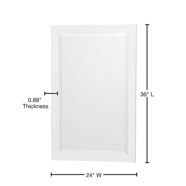 Wyndham Collection Acclaim 24 in. W x 36 in. H Framed Rectangular Bathroom Vanity Mirror in White