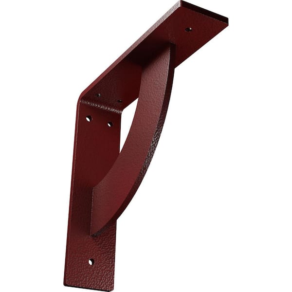 Ekena Millwork 2 in. x 8 in. x 8 in. Steel Hammered Bright Red Bulwark Bracket