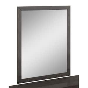 Charlie 43 in. x 35 in. Classic Square Framed Gray Vanity Mirror
