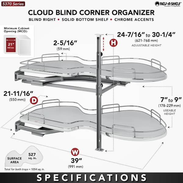 Rev-A-Shelf Left-Handed Two-Tier Organizer for A Blind Right