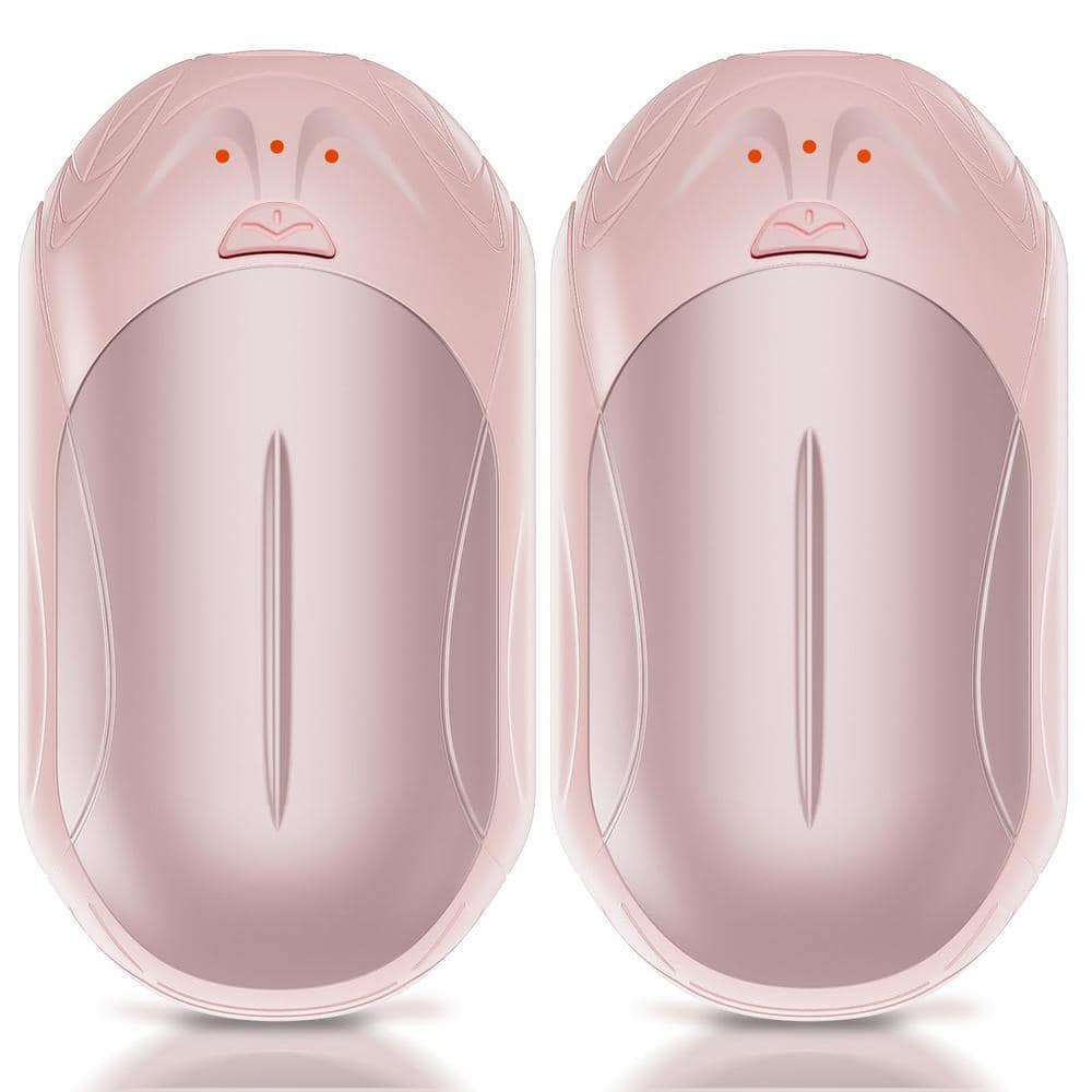 6000 mAh Portable Electic Hand Warmers with AI Smart Chips, 2-Pack, Pink
