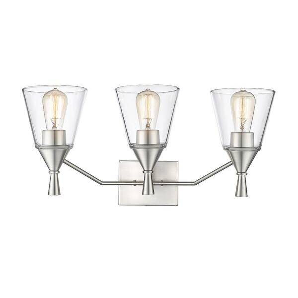 Millennium Lighting Artini 23 in. 3-Light Brushed Nickel Vanity Light with Clear Glass