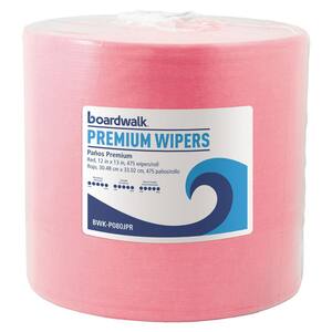 12 in. x 13 in. Hydro Spun Cleaning Wipes, Red 475/Roll