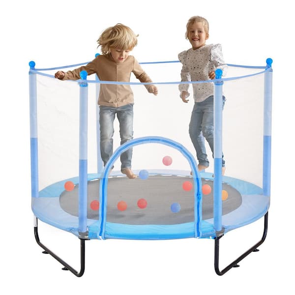 60 ft. Kids Trampoline, 5FT. Indoor Outdoor Trampoline, Mini Toddler Recreational Trampolinewith Safety Enclosure Net