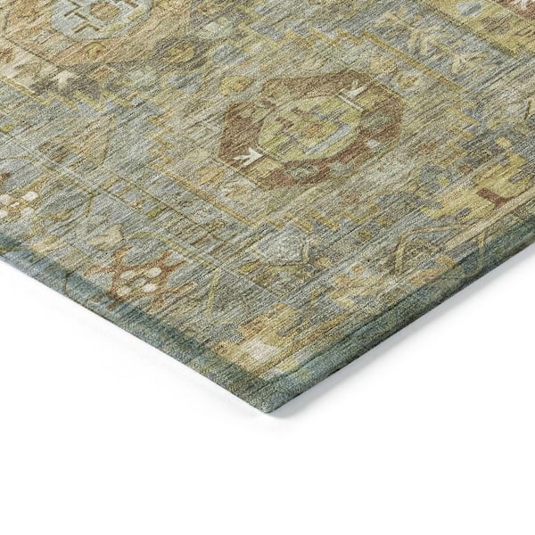 Chantille Machine Washable Indoor/Outdoor Abstract ACN2024 Sage 1 ft. 8 in. x 2 ft. 6 in. Accent Rug