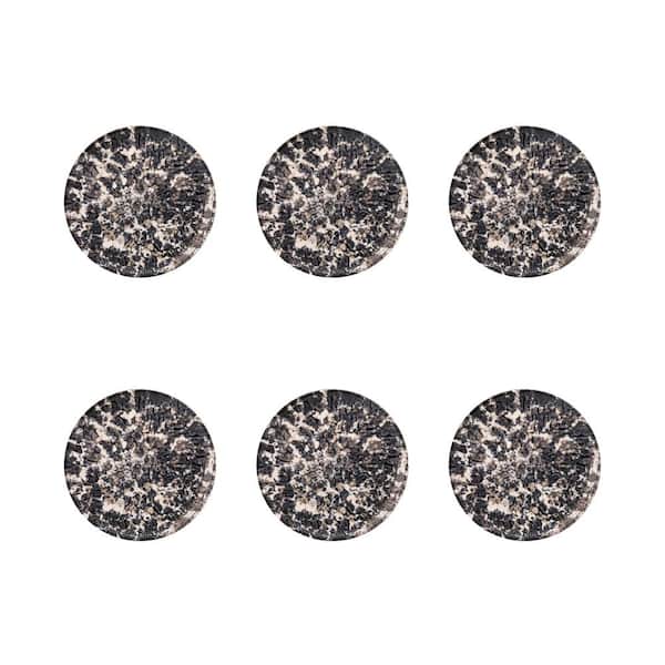 Manhattan Comfort Unni Multicolor Charcoal Large 9.24 in. Dinner Plate (Set of 6)