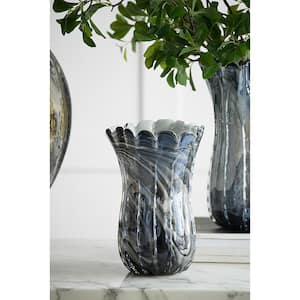 Gray/Multicolor Blown Glass Vase