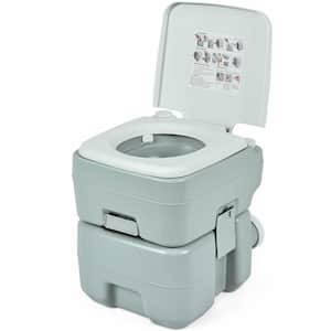 5.3 Gal. Gray Portable Toilet with Level Indicator