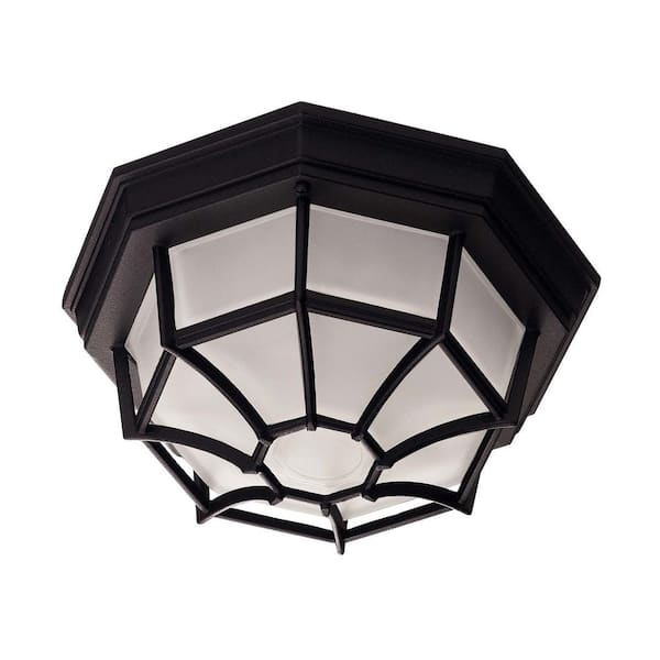 Savoy House Exterior Collections 1-Light Outdoor Flush Mount in Black
