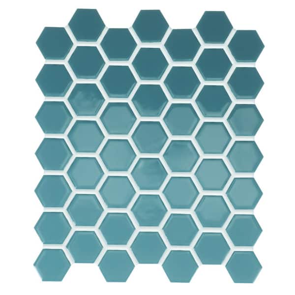 Daltile Restore Teal 10 in. x 12 in. Glazed Ceramic Hexagon Mosaic Tile (0.81 sq. ft./each)