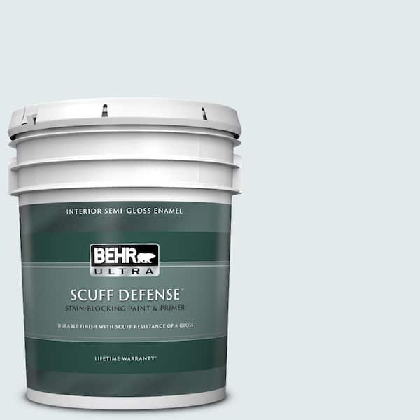 BEHR ULTRA 5 gal. #570A-1 Ice Floe Extra Durable Semi-Gloss Enamel Interior Paint & Primer