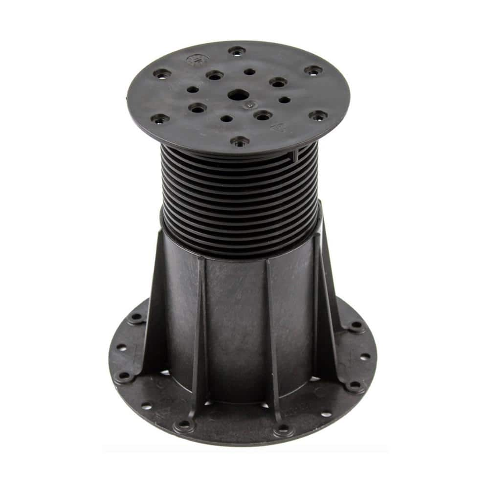 The Tile Doctor Black 18 in. Plastic Adjustable Pedestal for Tile and Paver Pedestal System Adjusts 12-Pieces