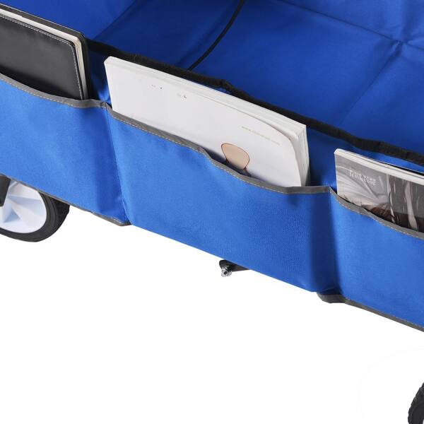 Siavonce 3.47 cu. ft. Metal Garden Cart, Folding Wagon Garden