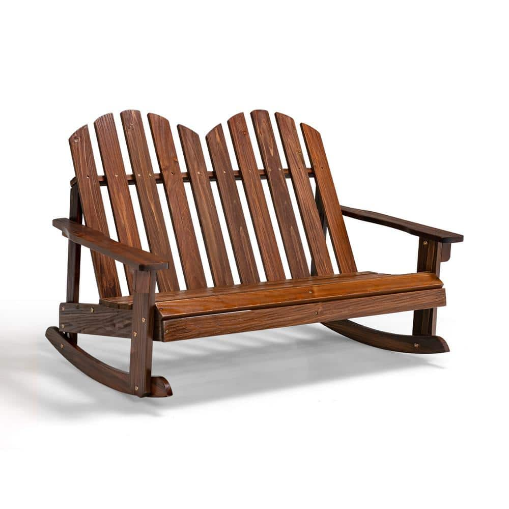 angeles-home-brown-2-person-child-fir-wood-adirondack-rocking-chair