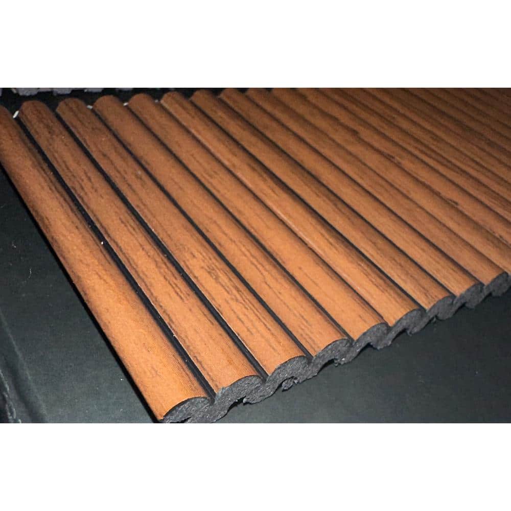 Mahogany 94.5" x 12" Polystyrene 3D Wood Slat Wall Panels