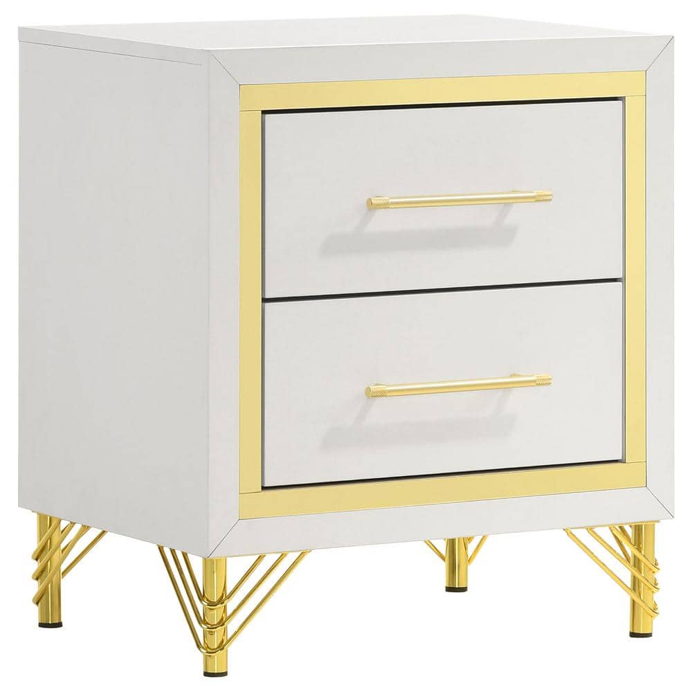 Lucia White 2 Drawer Nightstand Bedside Table price history on PriceWatchPro