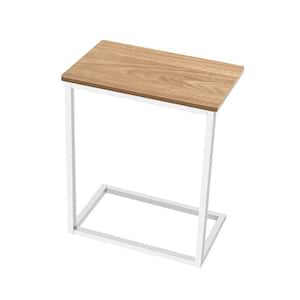 21.8 in. Walnut C-Shaped Wood End Table