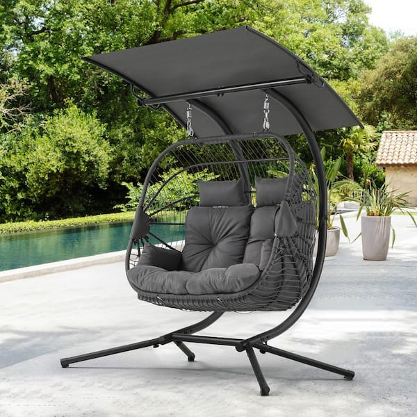 Hammock Stand Swing Chair With Stand Home Depot HOMMOW Hanging Double Egg  Chair With Metal Stand, Includes Extra Seat Cushion, Hanging Chair For  Patio Bedroom Balcony, Gray 161SG-LYOT The Home Depot