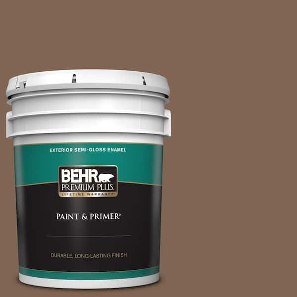 BEHR PREMIUM PLUS 5 gal. #N240-7 Joshua Tree Semi-Gloss Enamel Exterior Paint & Primer