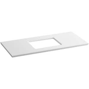 Solid/Expressions 49.625 in. Solid Surface Vanity Top in White Expressions without Basin