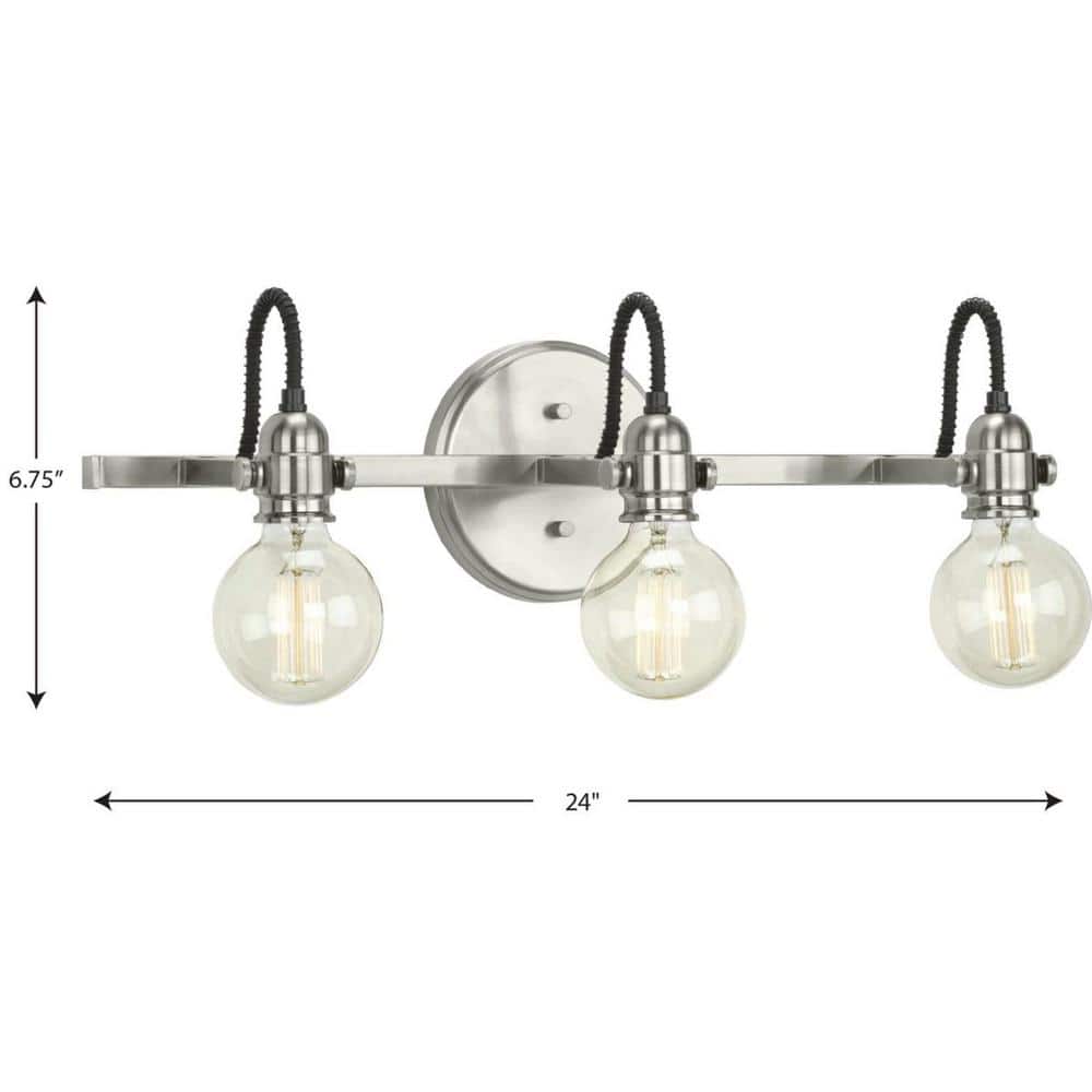 Axle 24" Brushed Nickel Vintage Bath Vanity Light