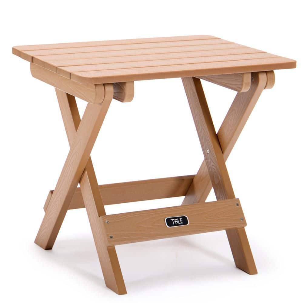 Oak Rectangular Composite Wood 18 in. H Outdoor Adirondack Portable Folding