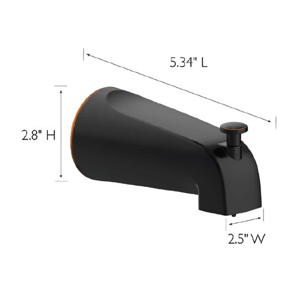 Oil Rubbed Bronze Wall Mounted Tub Spout with Diverter
