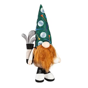 17 in. Fabric Golfing Gnome Novelty Table Decor