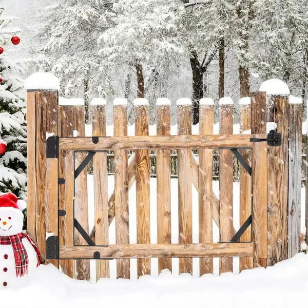 Gate Corner Brace Bracket, Iron Anti Sag Gate Frame Hardware Kit, Gate Frame Brace Bracket with Latch Lock Rope, Black