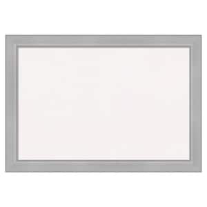 Vista Brushed Nickel Narrow White Corkboard 27 in. x 19 in. Bulletin Board Memo Board