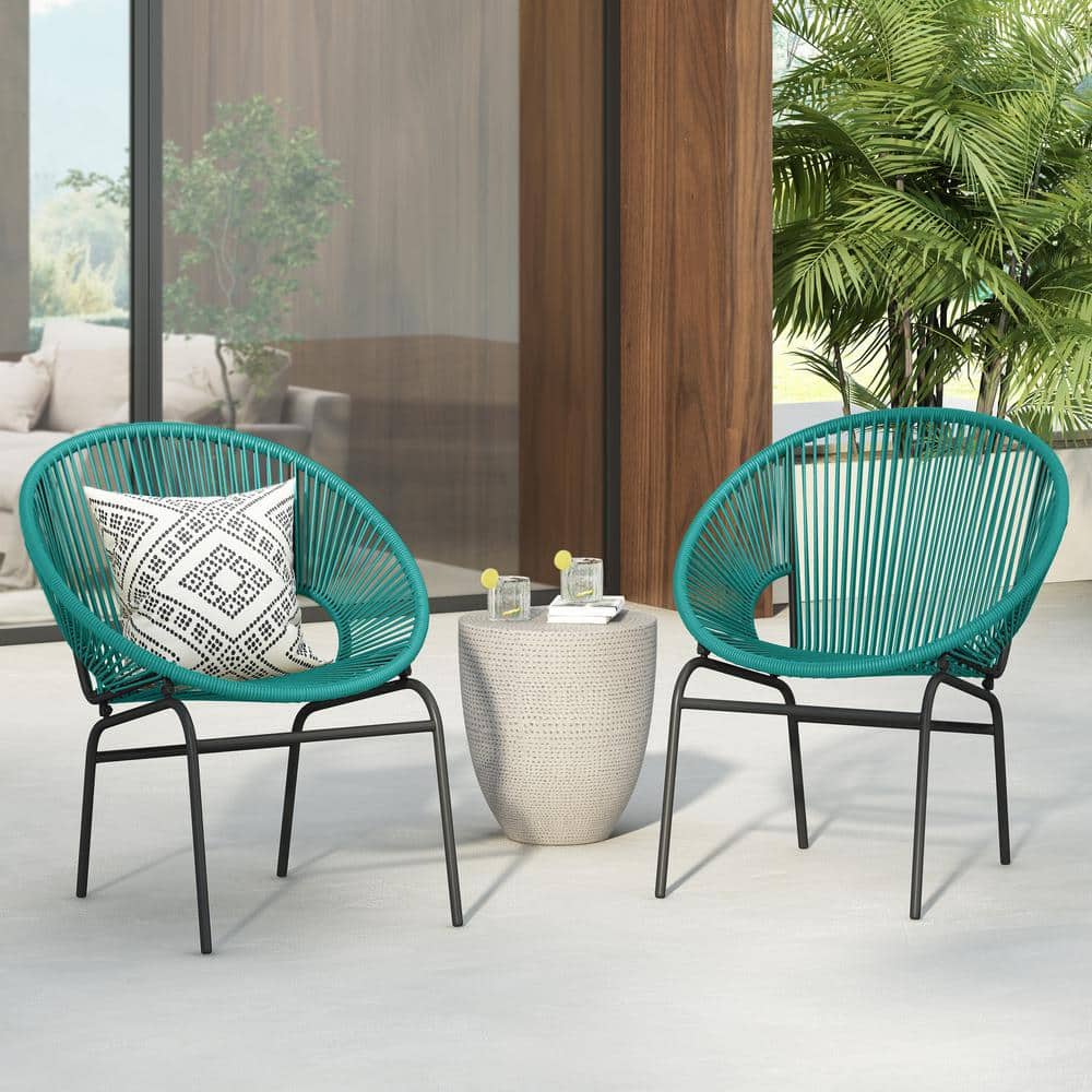 CHRISTOPHER KNIGHT HOME Solomon Black Metal Outdoor Patio Lounge