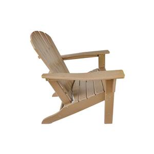 HDPE Resin Plastic Wood Adirondack Chair in Light Brown (1-Pack)