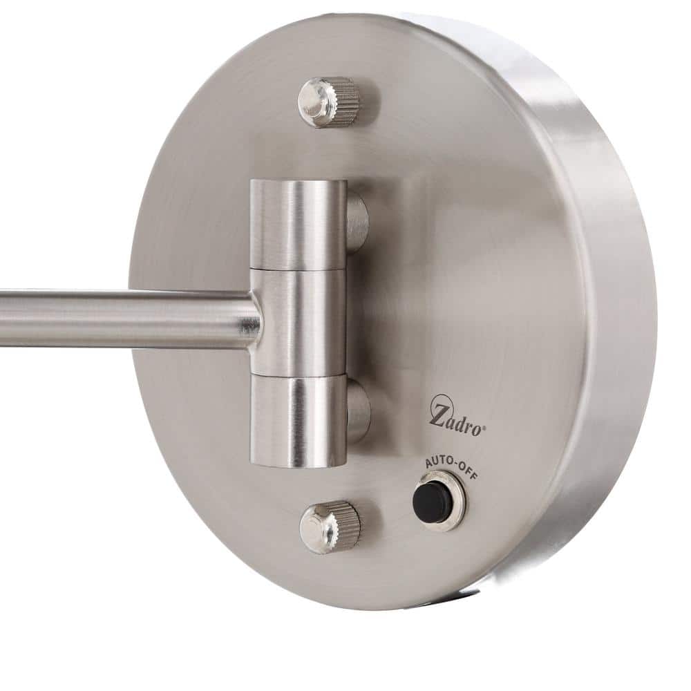 Satin Nickel Round Wall Mounted LED Magnifying Mirror