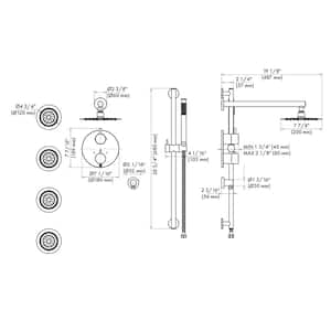 ZLINE Emerald Bay 4-Jet Thermostatic Shower System in Gold