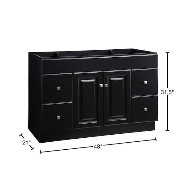 Wyndham 48 in. W x 21 in. D Ready to Assemble Bath Vanity Cabinet Only in Espresso Wyndham 48 in. W x 21 in. D Ready to Assemble Bath Vanity Cabinet Only in Espresso
