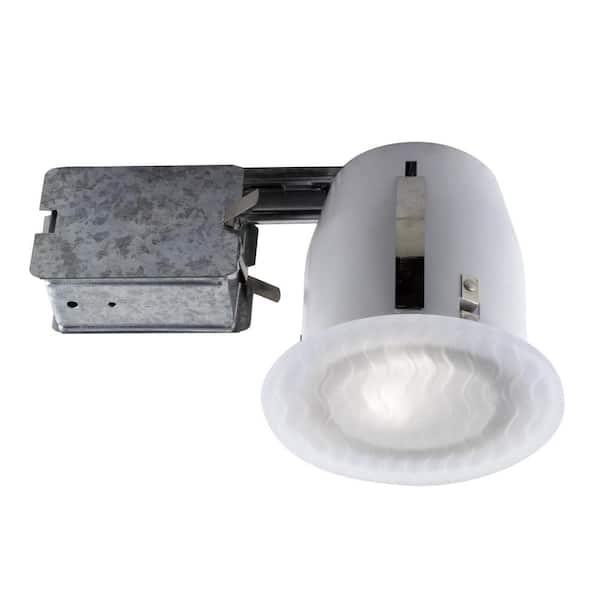BAZZ 100 Series 5 in. White Recessed Halogen Damp Locations Light Fixture Kit