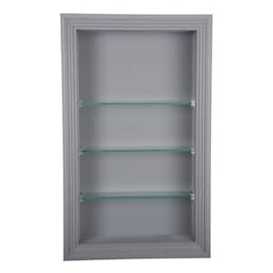 3.5 in. x 15.5 in. x 37.5 in. Nantucket Primed Gray Wood Recessed Wall Niche