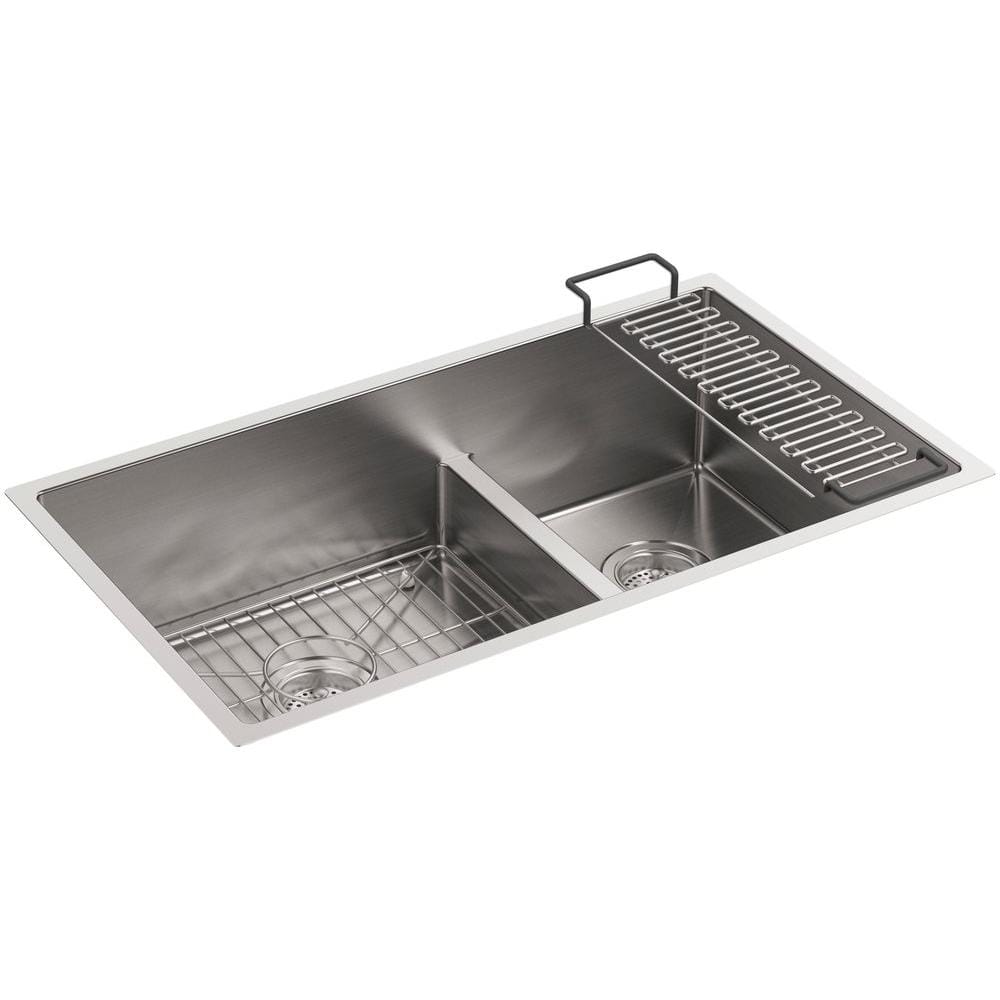 Strive 38" Stainless Steel Double Bowl Undermount Kitchen Sink