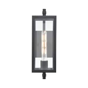 Messi 1 Light 4.7 in. Textured Black Outdoor Clear