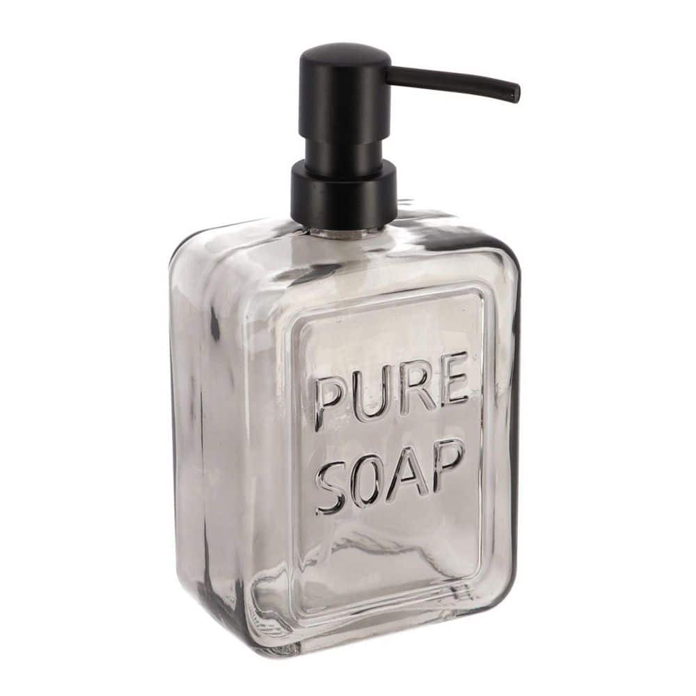 Pure Soap Freestanding Soap Dispenser 18 FL oz. Smoked Glass 62126103 - The  Home Depot